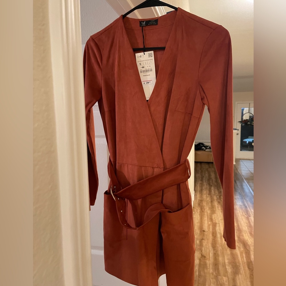 Amber faux suede blazer romper